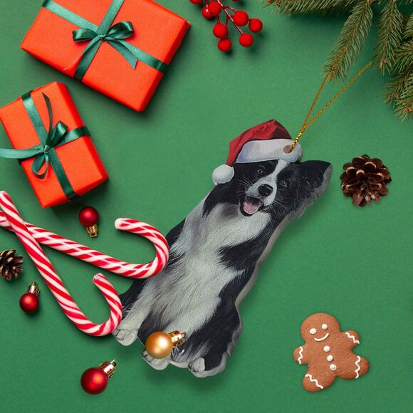 Border Collie Christmas Holiday Charm - Cute Acrylic Ornament for Decoration - Picture 5 of 6